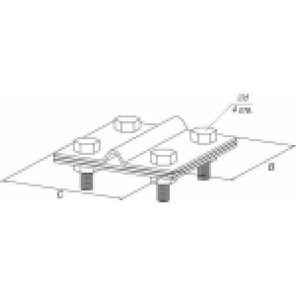 Зажим полоса 40 - прут 10 (3 пластины 70x70мм) TERRAZN