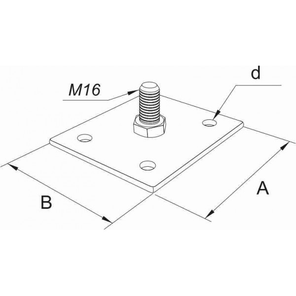 Пластина монтажная 120x120мм М16 TERRAZN