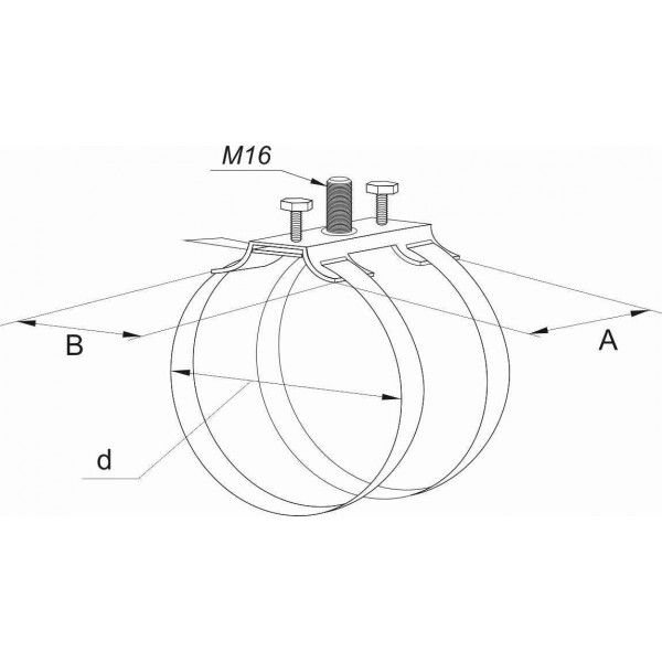 Крепления на трубы D=150мм М16 TERRAZN